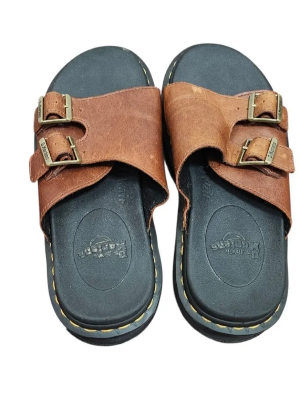 Dr. Martens Dax Luxor Leather Slide Sandals Tan Brown Men's US 7 Women's US 8